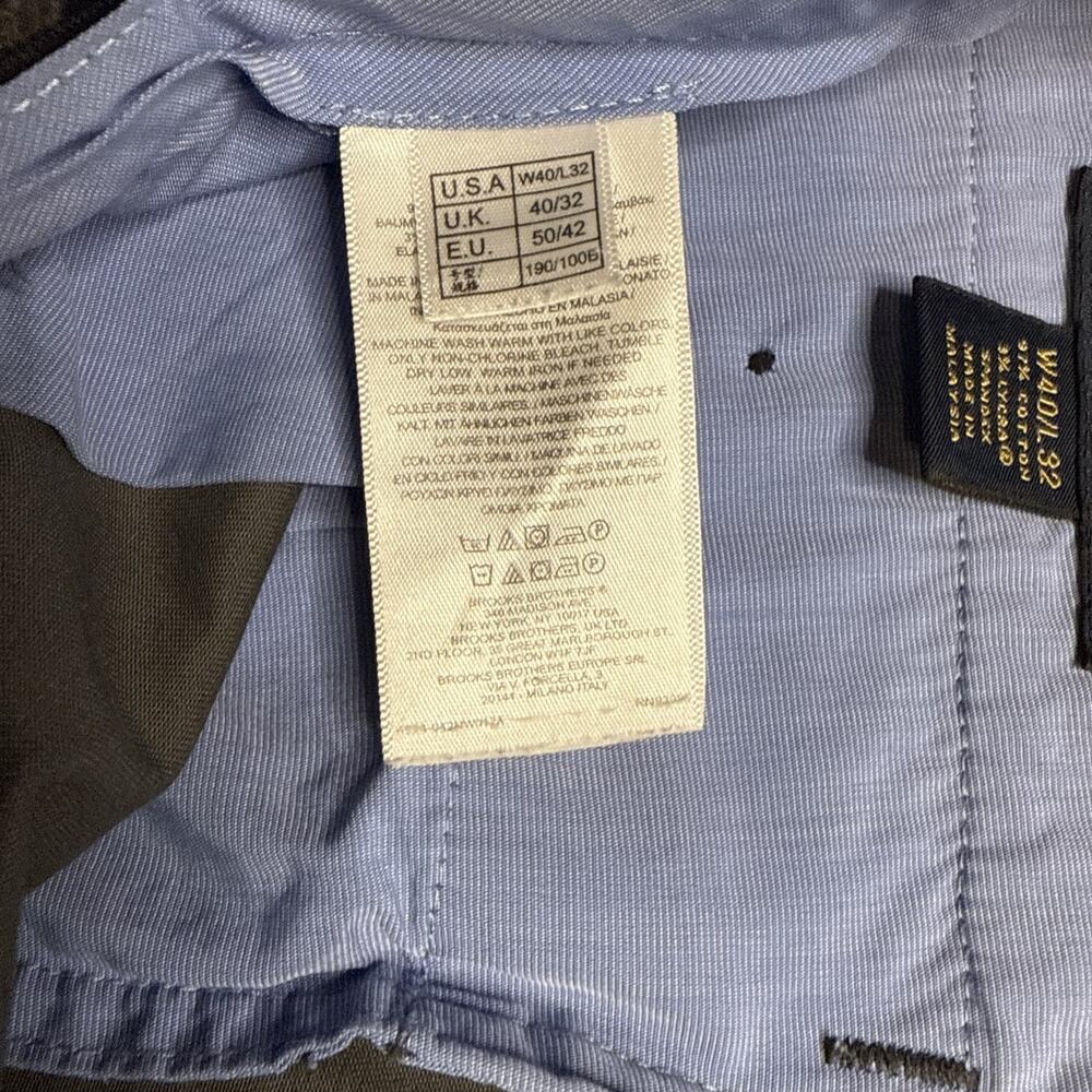 Brooks Brothers Advantage Chino Clark Pants Mens 40x32 Gray Cotton Khaki - Picture 3 of 8